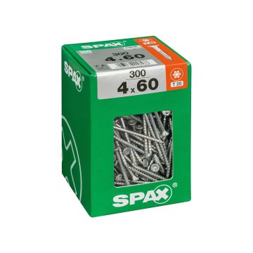 SPAX RUUVI TORX UPPOKANTA, OSAKIERRE WIROX 4X60 XXL 300KPL