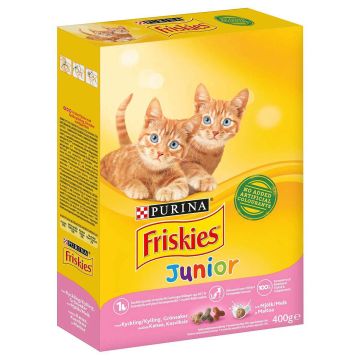 PURINA FRISKIES KISSAN TÄYSRAVINTO JUNIOR KANA-MAIT-KASVIS 400 G