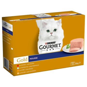 PURINA GOURMET GOLD MINITÖLKIT MOUSSE LAJ 12*85G 1,02 KG