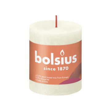 BOLSIUS PÖYTÄKYNTTILÄ 80/68 RUSTIC SOFT PEARL