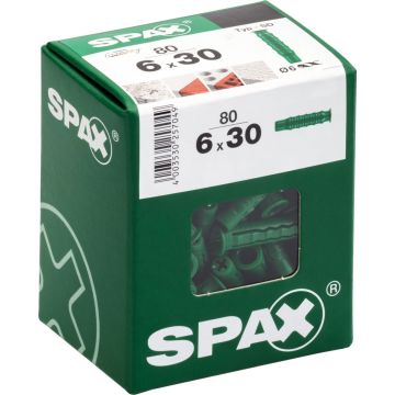 SPAX SD NYLONTULPPA 6X30MM 80KPL L 