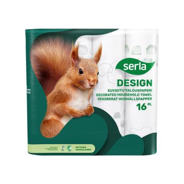 SERLA DESIGN TALOUSPAPERI 16RL KUVIOITU 16 KPL