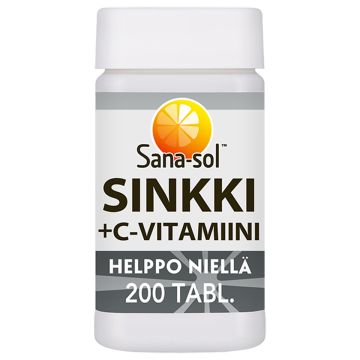 SANA-SOL SINKKI + C-VITAMIINI 200 KPL