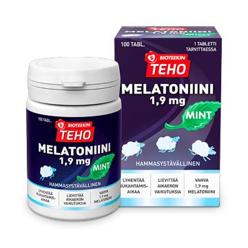 BIOTEEKIN TEHO MELATONIINI MINT 1,9MG 100 KPL