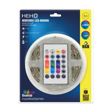 HEHQ LED VALONAUHA 5M RGB MUSIC 12V 22W