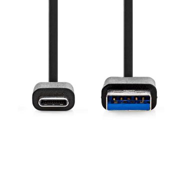 NEDIS USB 3.0 KAAPELI USB-C UROS - USB A UROS 1 M MUSTA