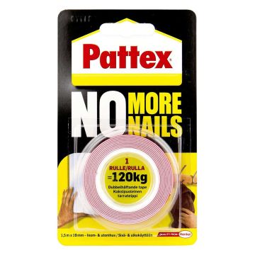 PATTEX TARRATEIPPI 19MMX1,5M KAKSIPUOLINEN