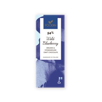 FOODIN RAAKASUKLAA BLUBERRY 54% LUOMU 40 G