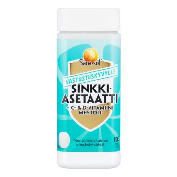 SANA-SOL SINKKIAS.+C&D-VITAMIINI MENTOLI IMESKELYTABL. 100 KPL