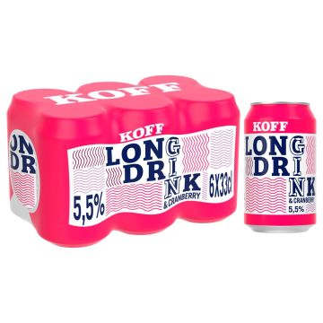KOFF LONG DRINK 5,5% CRANBERRY 0,33 TLK 6-PACK 1,98 L