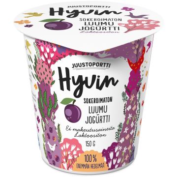 JUUSTOPORTTI HYVIN SOKEROIMATON JOGURTTI LUUMU LAKTON 150 G