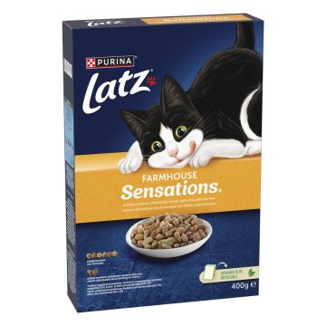 PURINA LATZ SENSATIONS KISSAN TÄYSRAVINTO KANAA-KALKKUNAA-KASVIKSIA 400 G