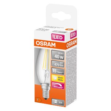 OSRAM LED SUPERSTAR CL B KYNTTILÄLAMPPU FIL 40 4,5W 2700K E1