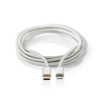 NEDIS PIKALATAUSKAAPELI APPLE LIGHTNING, USB-C, 2 M, ALUMIINI