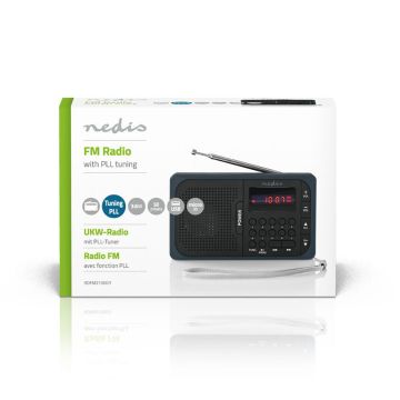 NEDIS FM-RADIO MUSTA/HARMAA