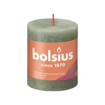 BOLSIUS PÖYTÄKYNTTILÄ 80/68 RUSTIC FRESH OLIVE