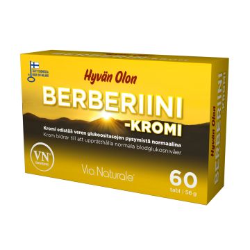 VIA NATURALE HYVÄN OLON BERBERIINI+KROMI 60 KPL VIA NATURALE HYVÄN OLON BERBERIINI+KROMI 60 KPL