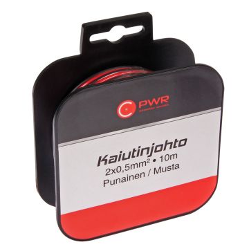 C-PWR KAIUTINJOHTO PUN/MUS. 2X0,5MM 10M