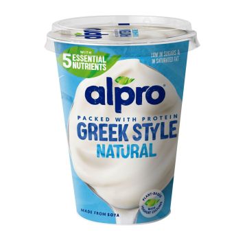 ALPRO GREEK STYLE SOIJAVALMISTE MAUSTAMATON 400 G
