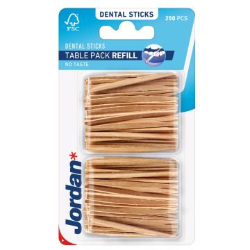 JORDAN TÄYTTÖPAKKAUS HAMMASTIKKUJA 250 KPL