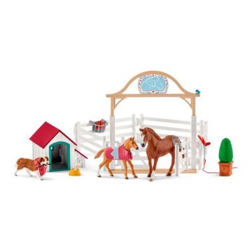 SCHLEICH HANNAH'S GUEST HORSES WITH DOG