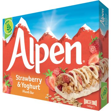 ALPEN PATUKKA MANSIKKA-JOGURTTI 5KPL 145 G