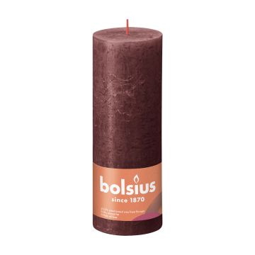 BOLSIUS PÖYTÄKYNTTILÄ 190/68 RUSTIC VELVET RED