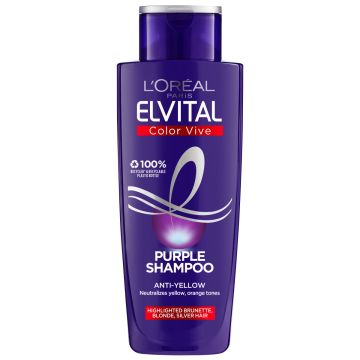 LOREAL ELVITAL COLOR VIVE PURPLE VIOLETINVÄRINEN HOPEASHAMPOO 200 ML