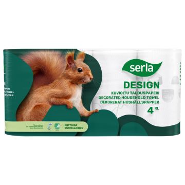 SERLA DESIGN TALOUSPAPERI 4RL KUVIOITU 4 KPL