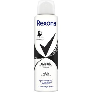 REXONA WOMEN INVISIBLE SPRAY FOR BLACK & WHITE 150 ML