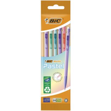 BIC MATIC PASTEL LYIJYTÄYTEKYNÄ 0,7MM 5KPL
