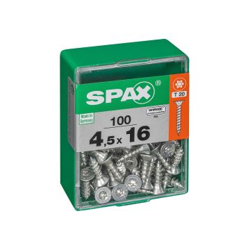 SPAX RUUVI TORX UPPOKANTA, KOKOKIERRE WIROX 4,5X16 M 100KPL