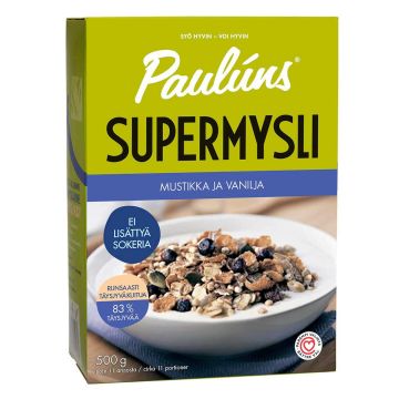 PAULÚNS MUSTIKKA JA VANILJA MYSLI 500 G