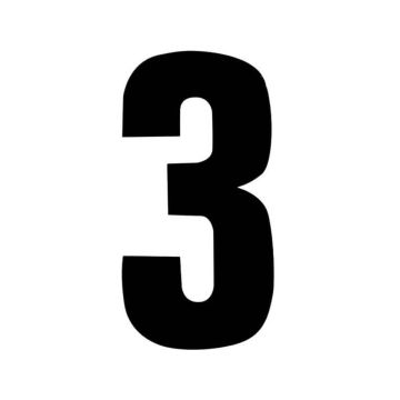 PISLA NUMEROTARRA 3 MUSTA 17CM