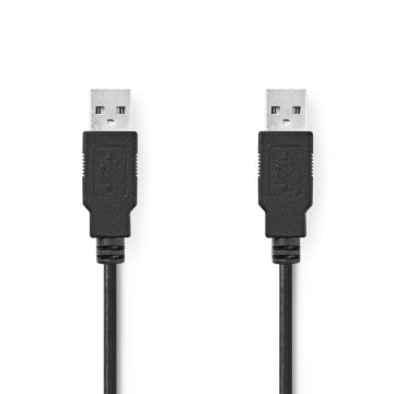 NEDIS USB 2.0 KAAPELI USB A UROS - USB A UROS PYÖREÄ 2 M MUSTA