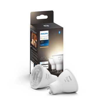 PHILIPS HUE WHITE ÄLYLAMPPU 5.2W GU10 2KPL 400L 2700K