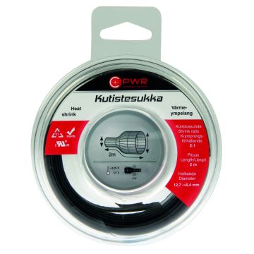 C-PWR KUTISTESUKKA 12,7-6,4MM MUSTA 2M