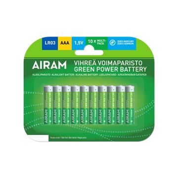 AIRAM PUHTI PARISTO AAA ALKALI LR03/10 KPL/PKT