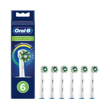 ORAL-B CROSSACTION VAIHTOHARJA 6 KPL, CLEANMAXIMISER-TEKNIIKALL