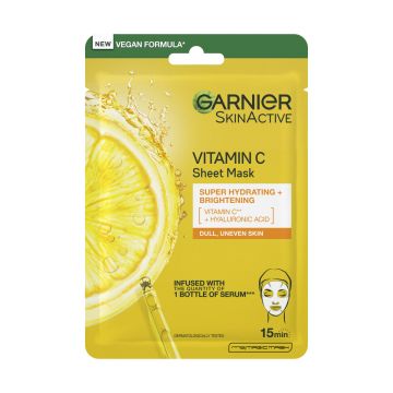 GARNIER SKINACTIVE VITAMIN C SHEET MASK SUPER HYDRATING + BRIGH 28 G