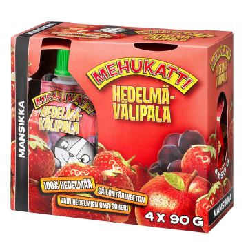 MEHUKATTI HEDELMÄVÄLIPALA MANSIKKA 4-PACK 360 G