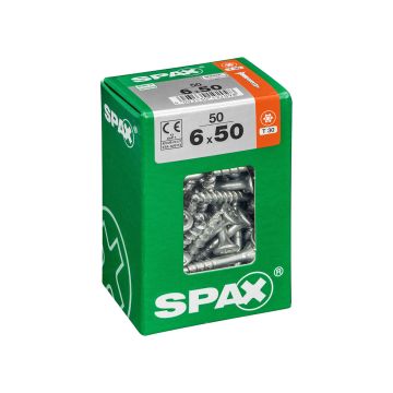 SPAX RUUVI TORX UPPOKANTA, OSAKIERRE WIROX 6X50 L 50KPL