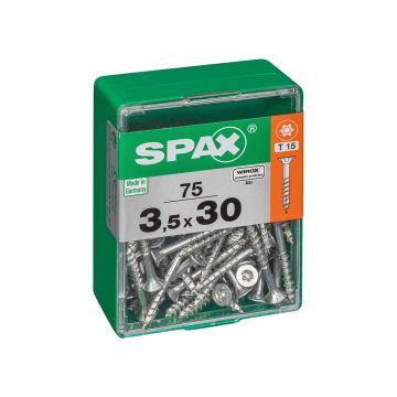 SPAX RUUVI TORX UPPOKANTA, OSAKIERRE WIROX 3,5X30 M 75KPL