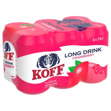 KOFF LONG DRINK 5,5% CRANBERRY 0,33 TLK 6-PACK 1,98 L