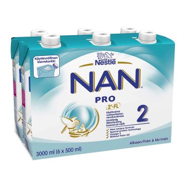 NESTLE NAN PRO 2 VIEROITUSVALMISTE 6x500ML 3 L