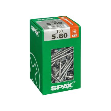 SPAX RUUVI TORX UPPOKANTA, OSAKIERRE WIROX 5X80 XXL 150KPL