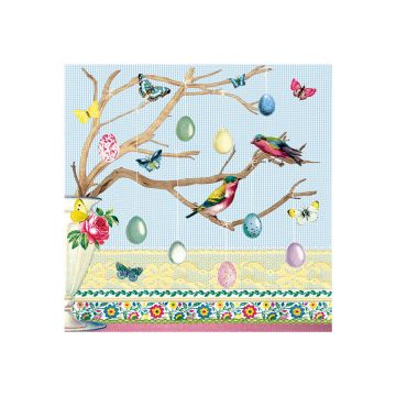 AMBIENTE LAUTASLIINA 33X33CM EASTER BRANCH BLUE