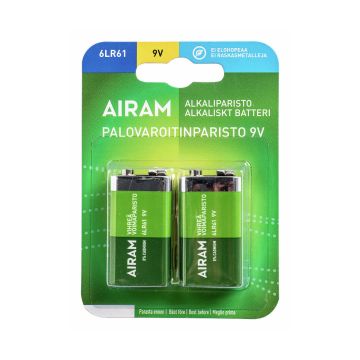 AIRAM VIHREÄ VOIMAPARISTO 9V 2-PACK