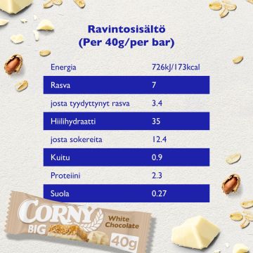 CORNY BIG VÄLIPALAPATUKKA VALKOSUKLAA 40 G
