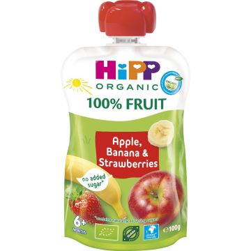 HIPP HIPPIS 6KK OMENA-BANAANI- MANSIKKA LUOMU 100 G